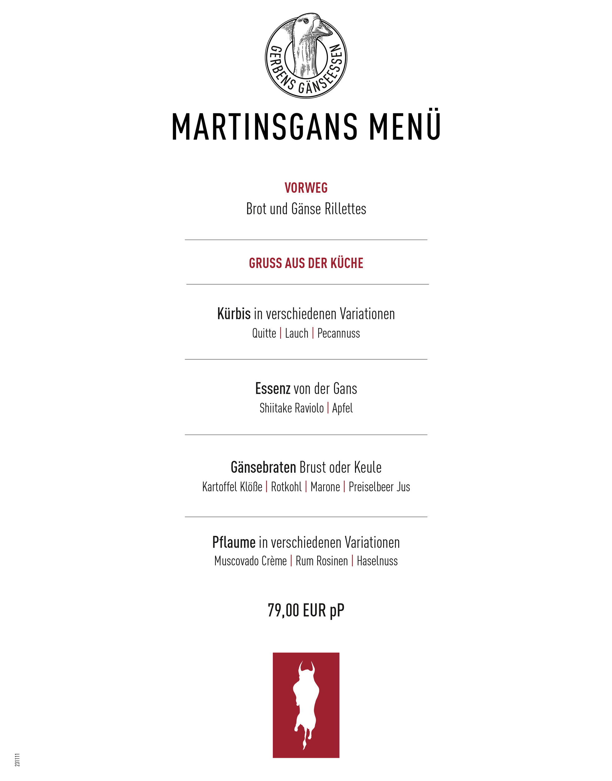 Haus Gerbens Gänse Menü